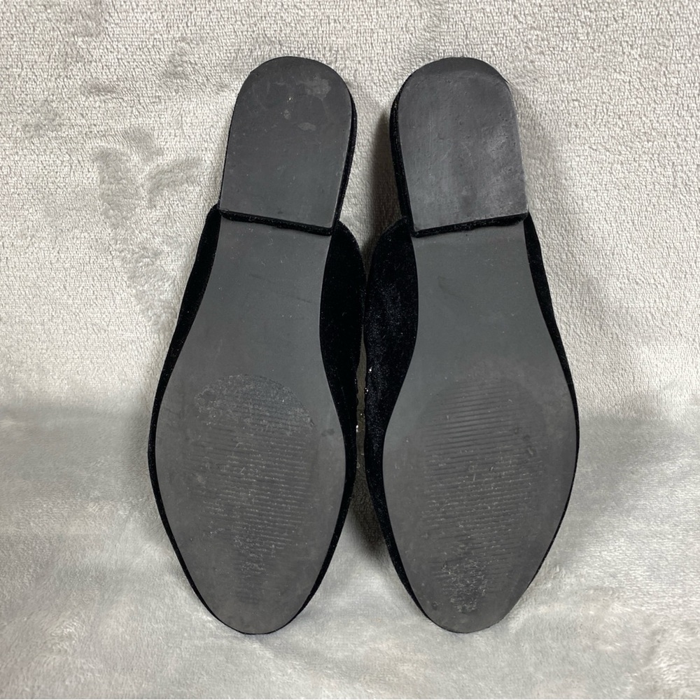 Steve Madden Pearls Black Velvet Mules Womens Size 6.5 - Picture 8 of 9
